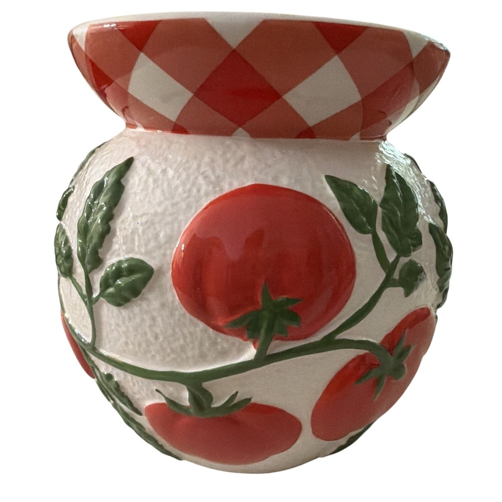 Bath & Body Works x Vera Bradley Candle Holder Red Tomato Gingham Pedestal